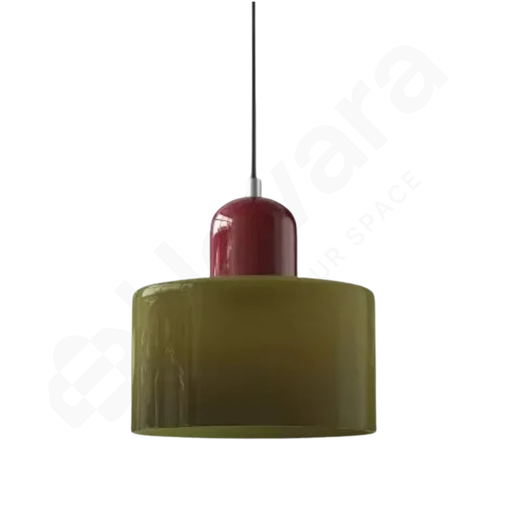 Green Glass with Burgundy
 Bayonet against a white background with logo watermark
