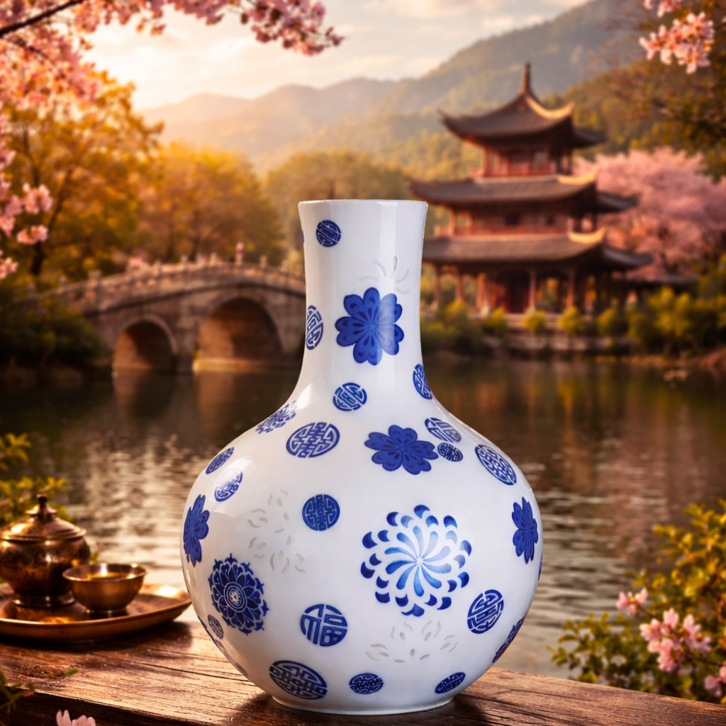 Hero 2 Blue & White Vase