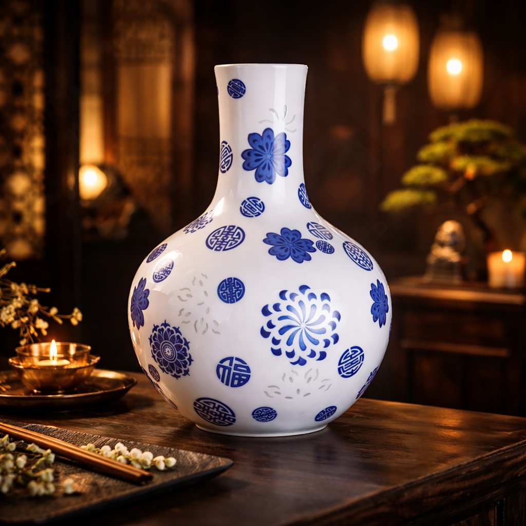 Hero 4 Blue & White Vase