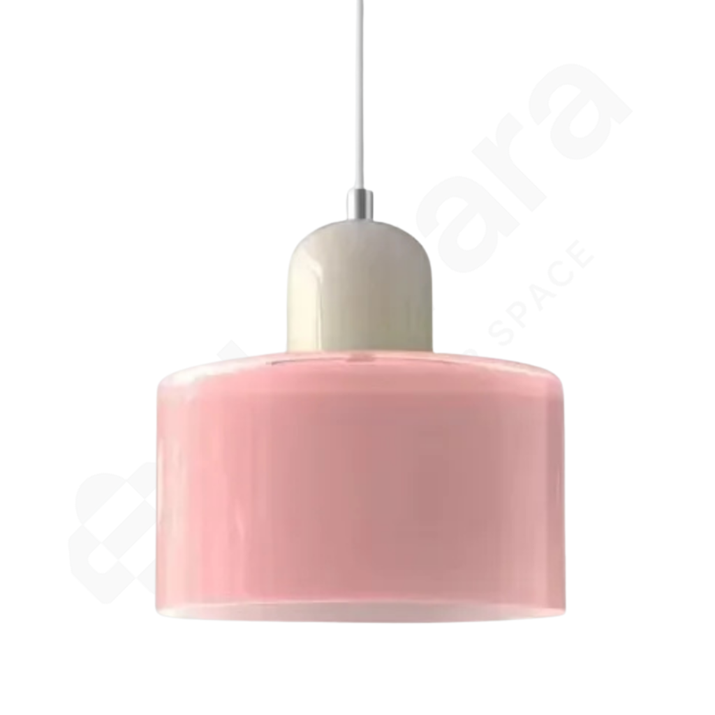 Pink Glass with White Bayonet against a white background with logo watermark