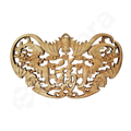 Wooden decorative panel with intricate carvings of bats on a white background