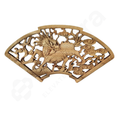 Wooden decorative panel with intricate carvings of dragon on a white background