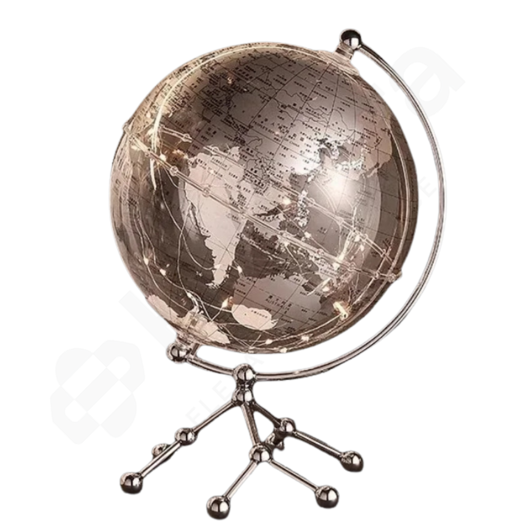 Rose gold effect globe