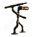 Steampunk-style lamp with intricate design on a white background
